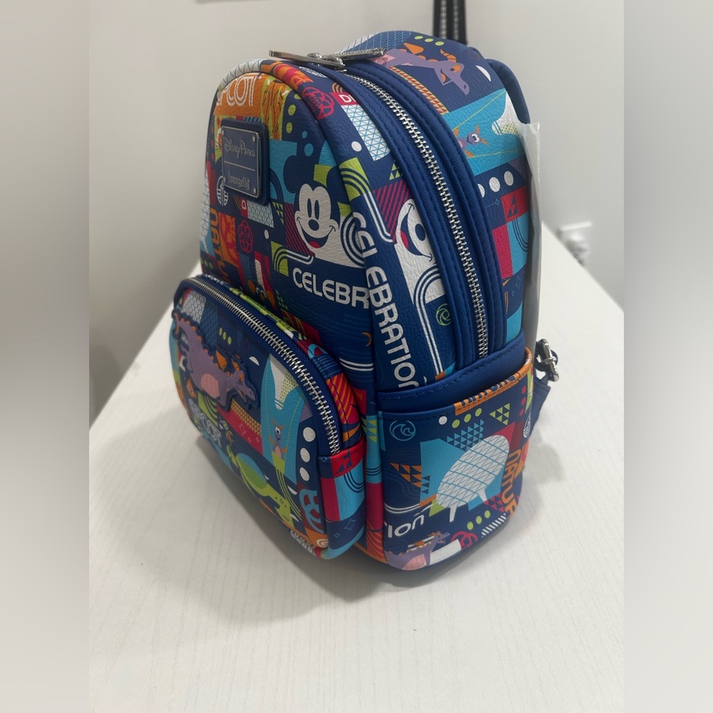 (NWT) Loungefly Epcot Pattern Mini Backpack (DISC… - image 4